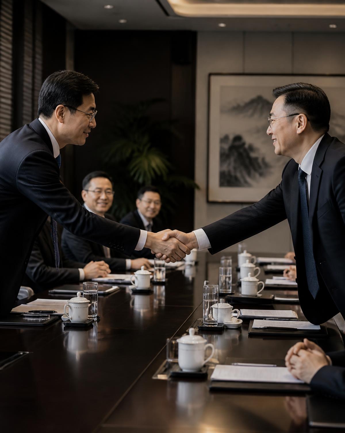 Meeting with company executives in China
